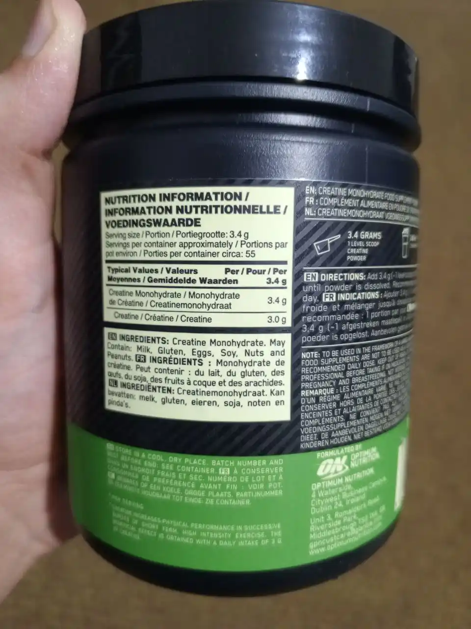 ON Micronized Creatine Powder, 187 g, Креатин моногидрат Европейская версия
