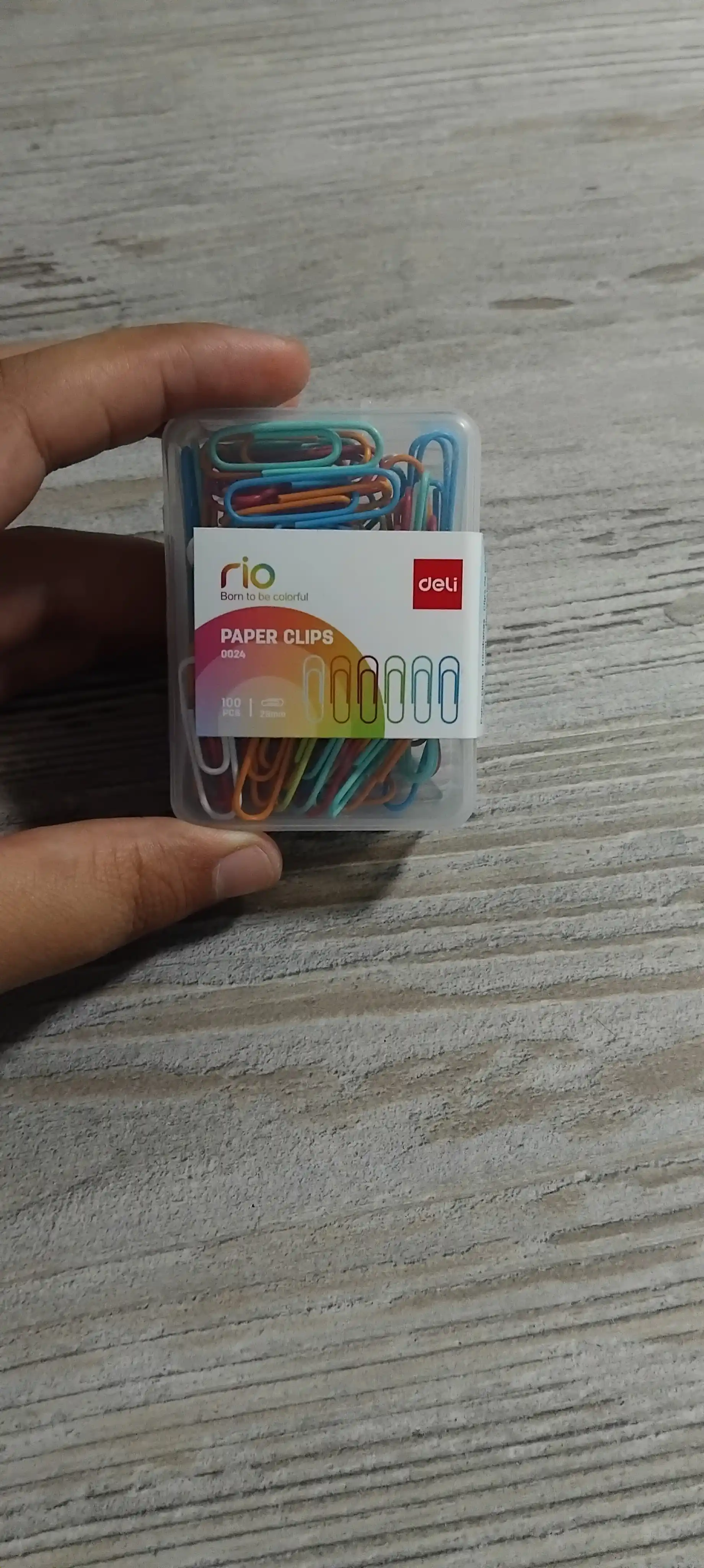 Qisqichlar rangli 29 mm, qutida 100 dona, Deli E0024