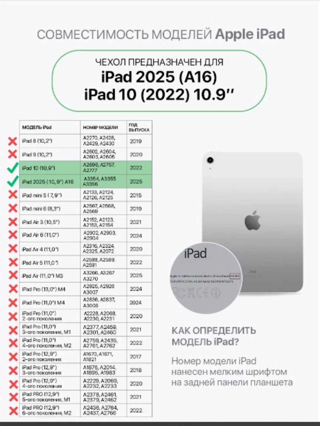 Чехол на iPad 11 (A16) 2025, 10 2022 10.9", Айпад 2025