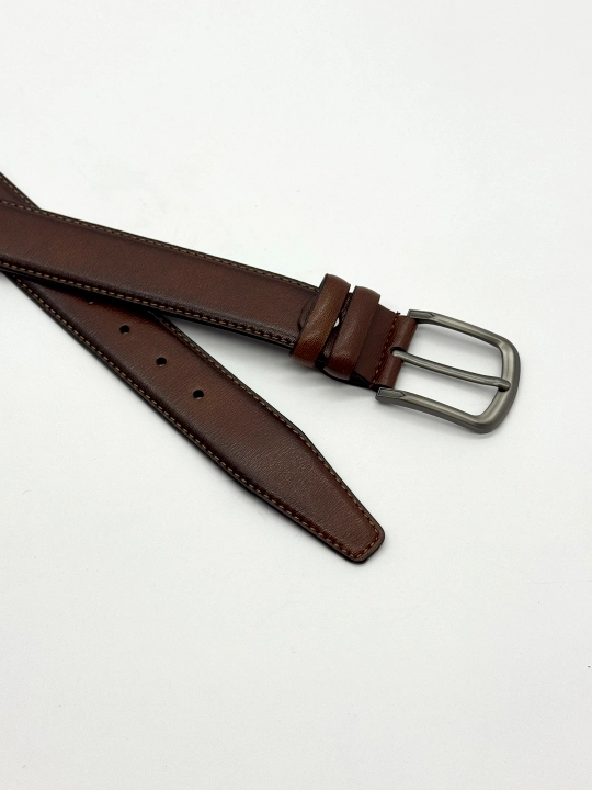 Eurobelt leather erkaklar klassik kamari, metall qisqich, eko-charm