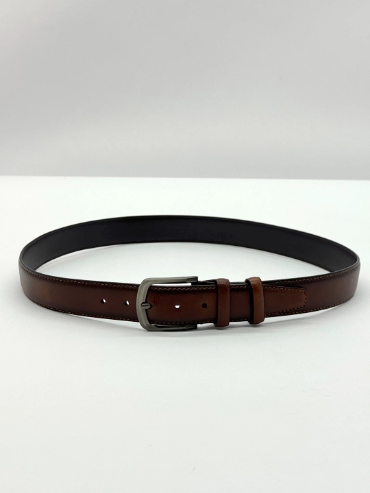 Eurobelt leather erkaklar klassik kamari, metall qisqich, eko-charm