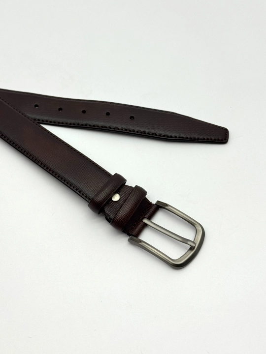 Eurobelt leather erkaklar klassik kamari, metall qisqich, eko-charm