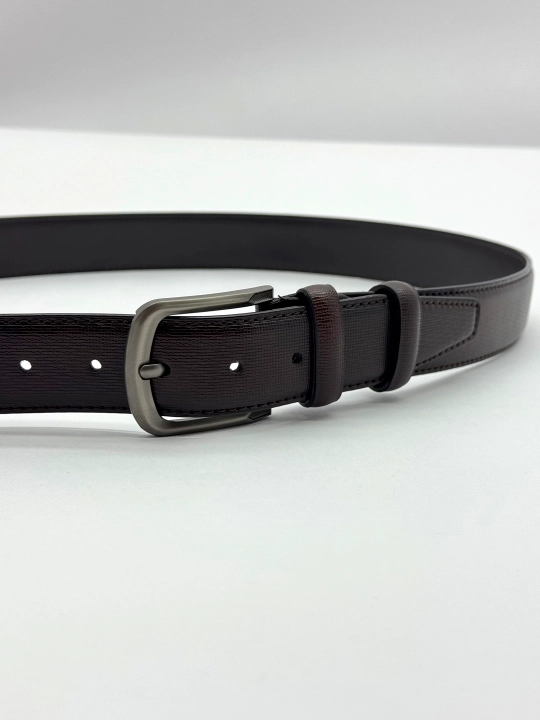 Eurobelt leather erkaklar klassik kamari, metall qisqich, eko-charm