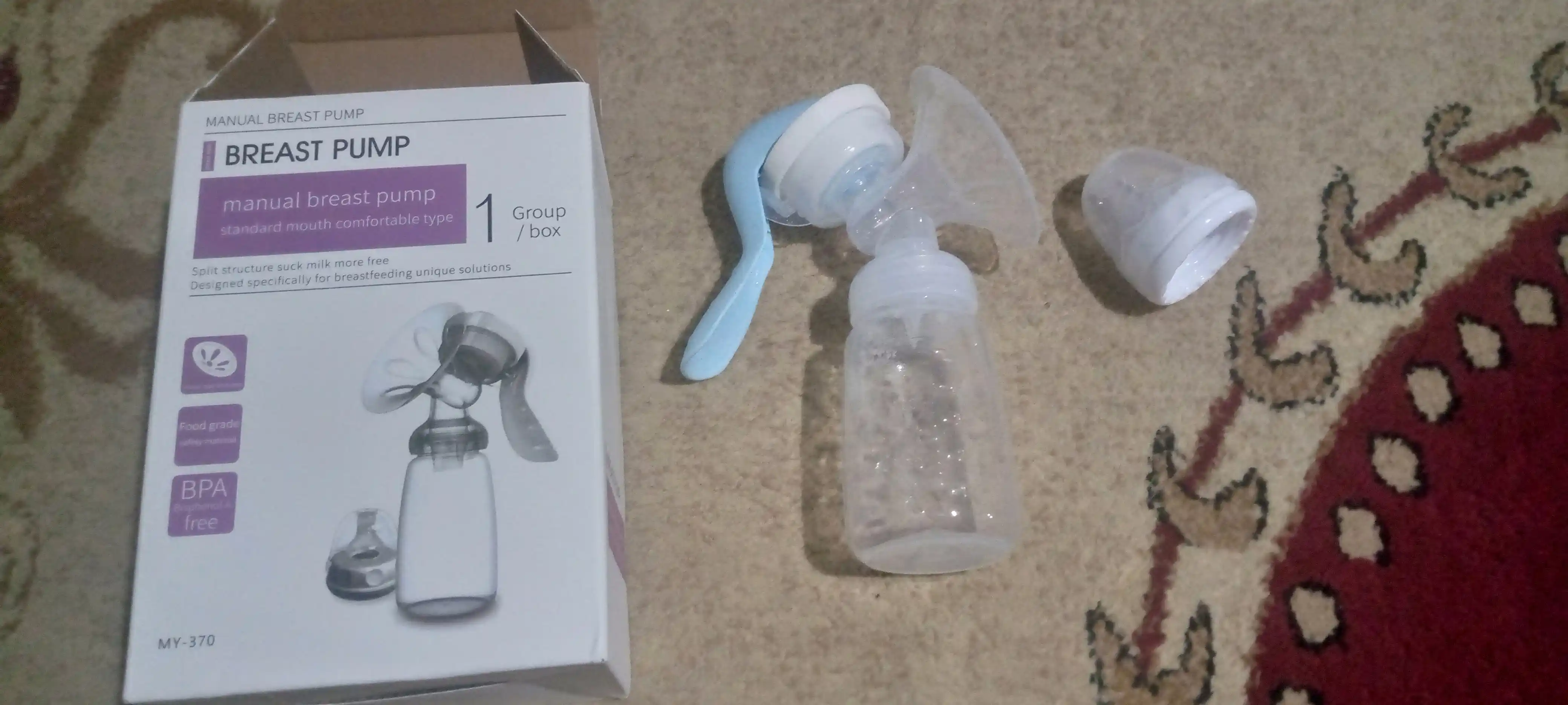 Sut sogadigan, mexanik qol sut soruvchi 2 tasi 1, butilkachasi bilan, 150 ml