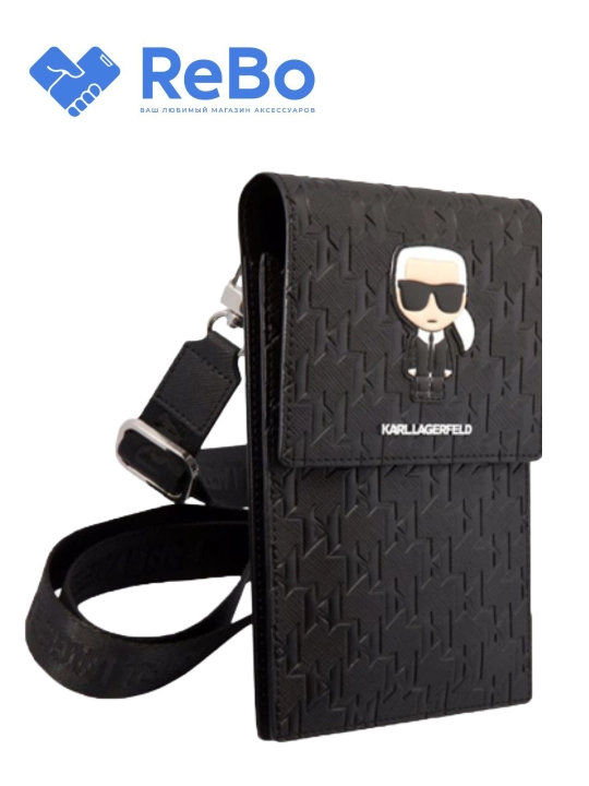 Karl lagerfeld universal telefon g'ilofi yelkaga tasma va kartochka uchun joylari bilan