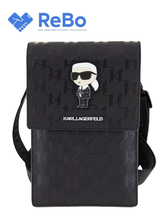 Karl lagerfeld universal telefon g'ilofi yelkaga tasma va kartochka uchun joylari bilan