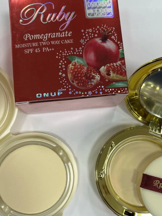 Пудра для лица с запаской Dnup Plus Ruby Pomegranate SPF45/PA++, №13,  №21, 2 слоя