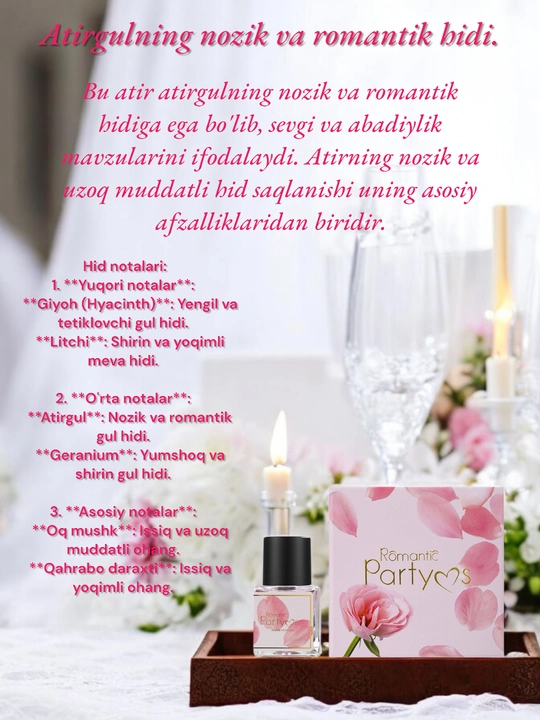 Romantic Party intim parfyumeri (10 ml) intim va tana a’zolari uchun