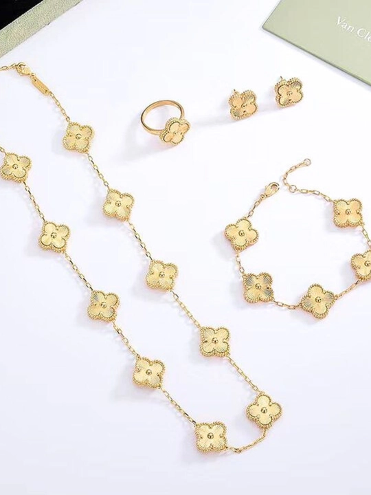 Комплект из серег, браслета и цепочки, украшения для женщин