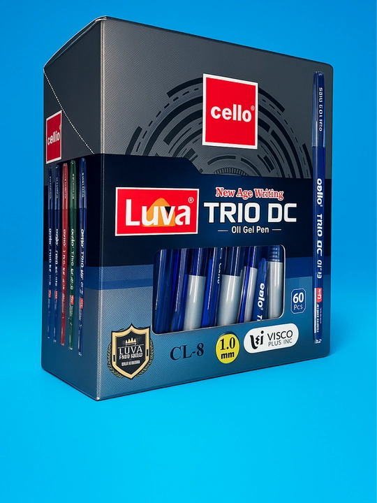 Sharikli qalam "Cello Trio DC", 1,0 mm, ko'k va binafsha siyoh
