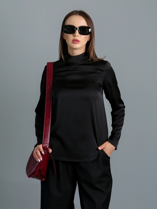 Ipak bluzka yoqa-ustun, S-L