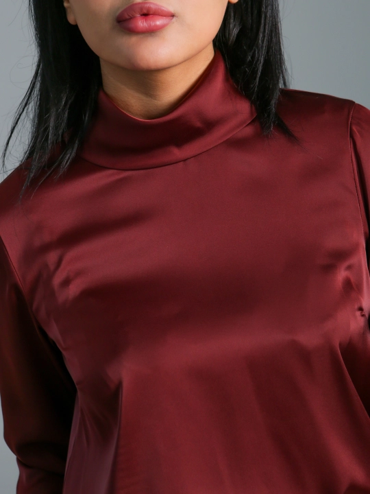 Ipak bluzka yoqa-ustun, S-L