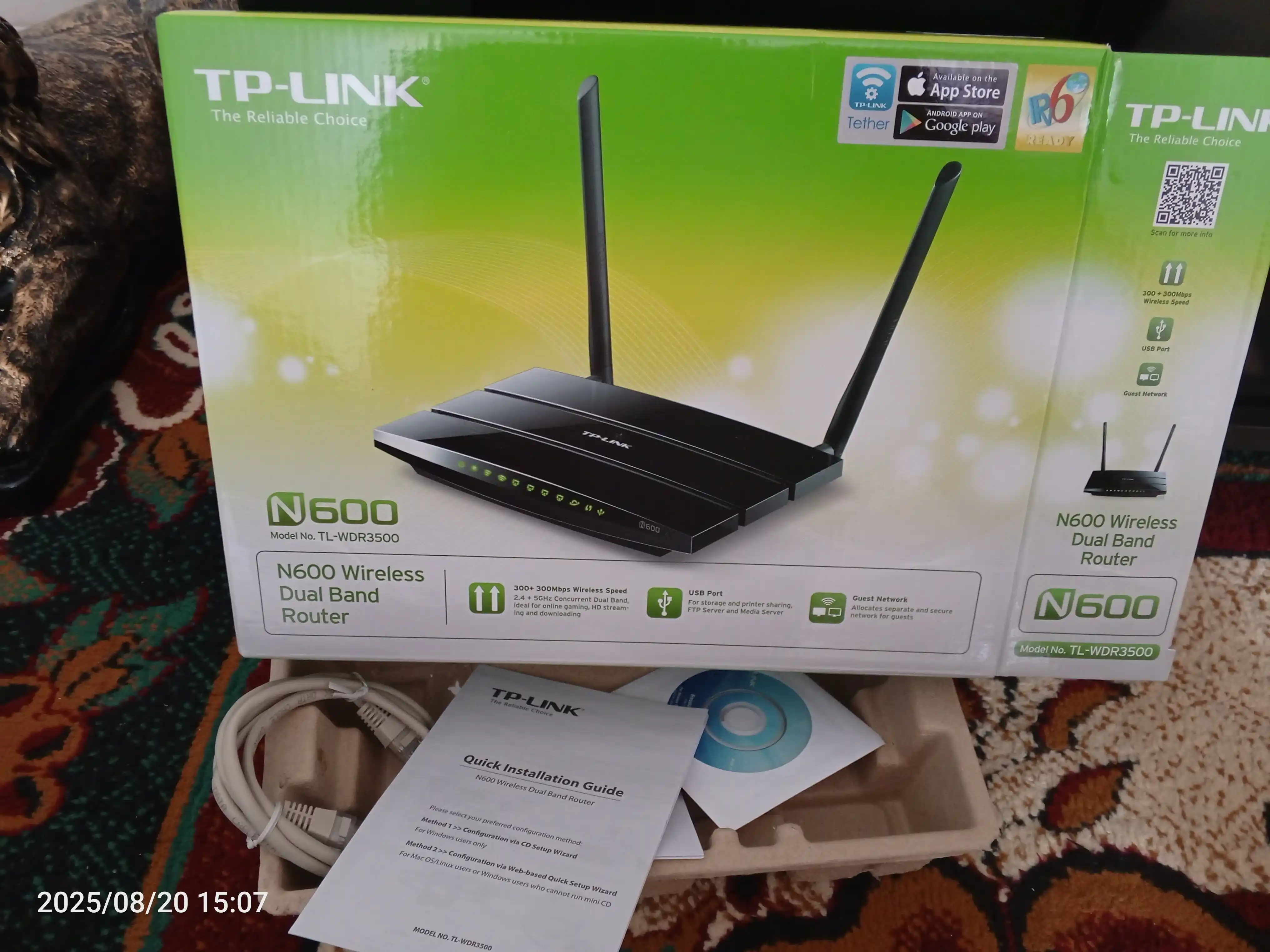 Simsiz ikki tarmoqli marshrutizatorTP-Link Archer TL-WDR3500 N600
