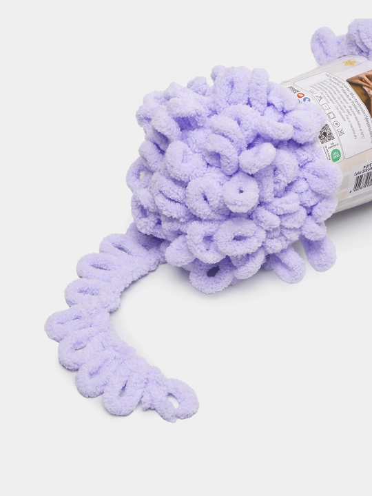 Toquv ipi alize puffy - 100 g, 9 m, 100% polyester qadoqda 1 dona
