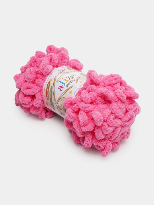 Toquv ipi alize puffy - 100 g, 9 m, 100% polyester qadoqda 1 dona