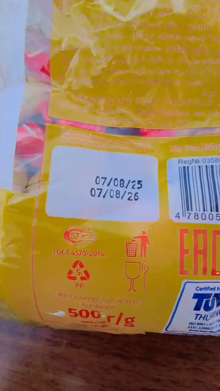 Jeleli konfetlar Jolly Bee shaftoli-malina ta'mli, 500 g
