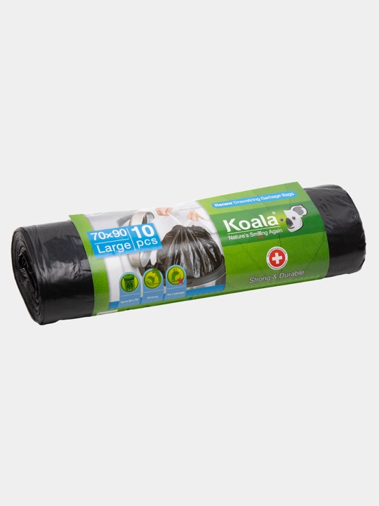 Koala bog‘ichli qora axlat paketlari, rulonda, turli o‘lchamlar, 10–40 dona