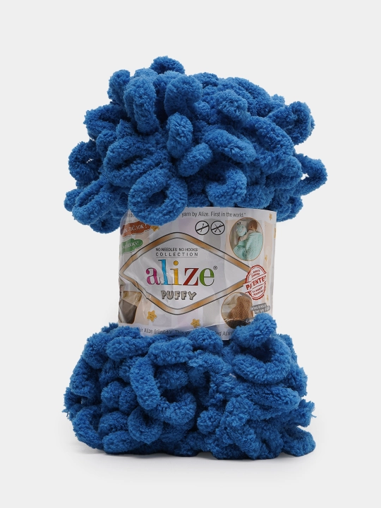 Toquv ipi alize puffy - 100 g, 9 m, 100% polyester qadoqda 1 dona - 