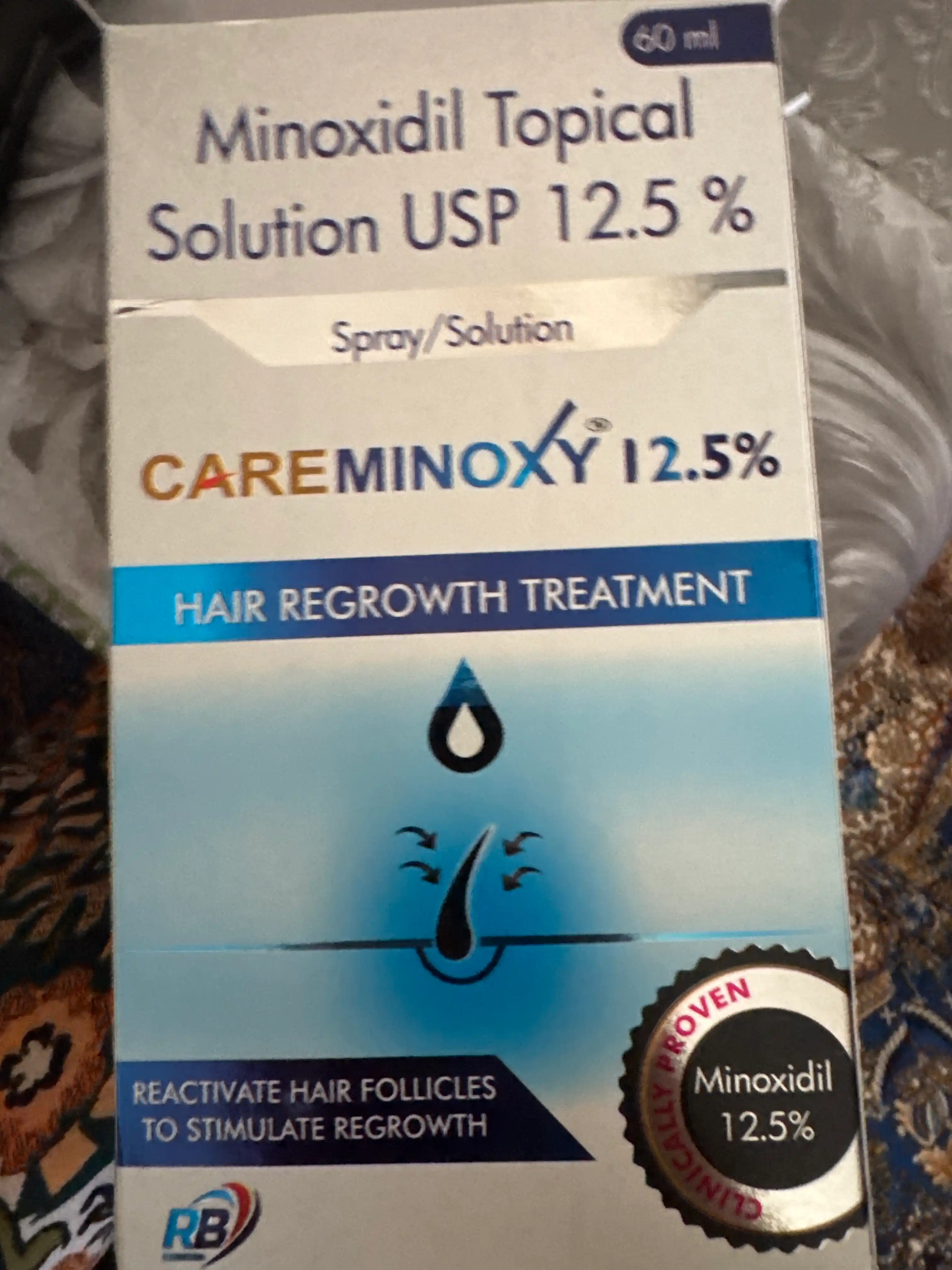 Миноксидил 12.5% Care Minoxy – лосьон-спрей для роста волос и бороды (60мл)