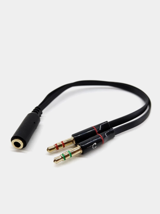  Audio-splittеr tarmoqlagich  3.5 mm (kirish) → 2x3.5 mm (chiqish) va aksincha 