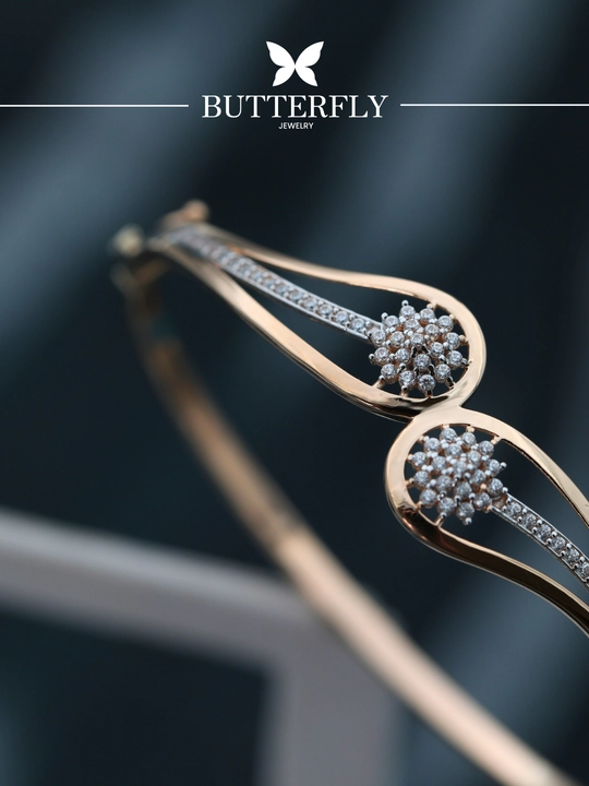 Ayollar va qizlar uchun oltin bilaguzuk, Model B76B, 8.85 gr, 585 probali, BUTTERFLY