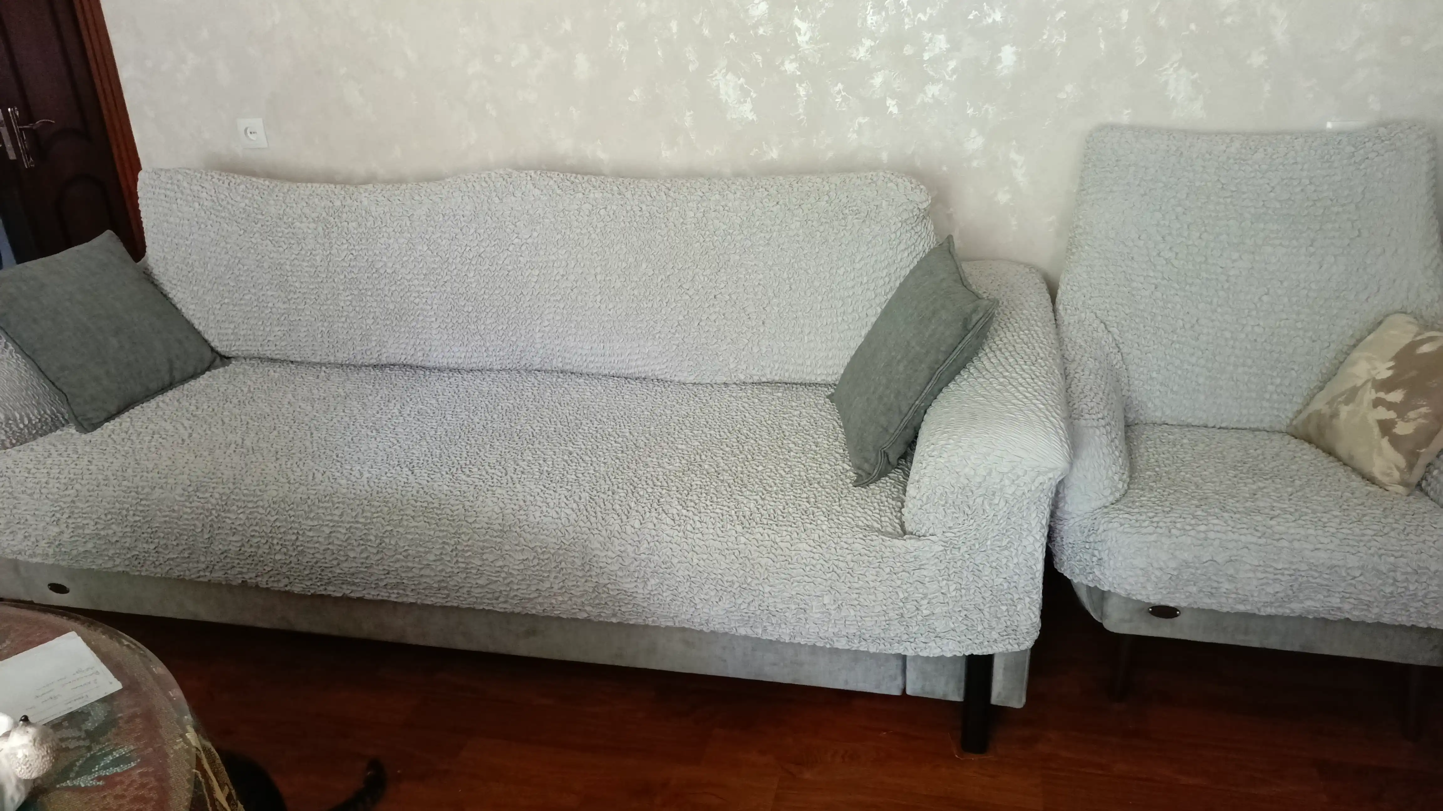 To'rtta o'rinli divan uchun qo'plama Microfibra Pearl