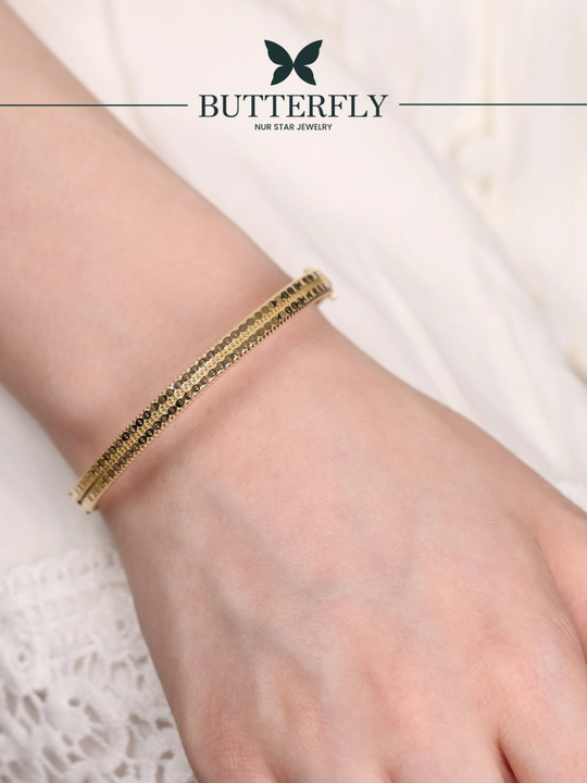 Ayollar va qizlar uchun oltin bilaguzuk,Model B77B,  9.10 gr, 585 probali,  BUTTERFLY