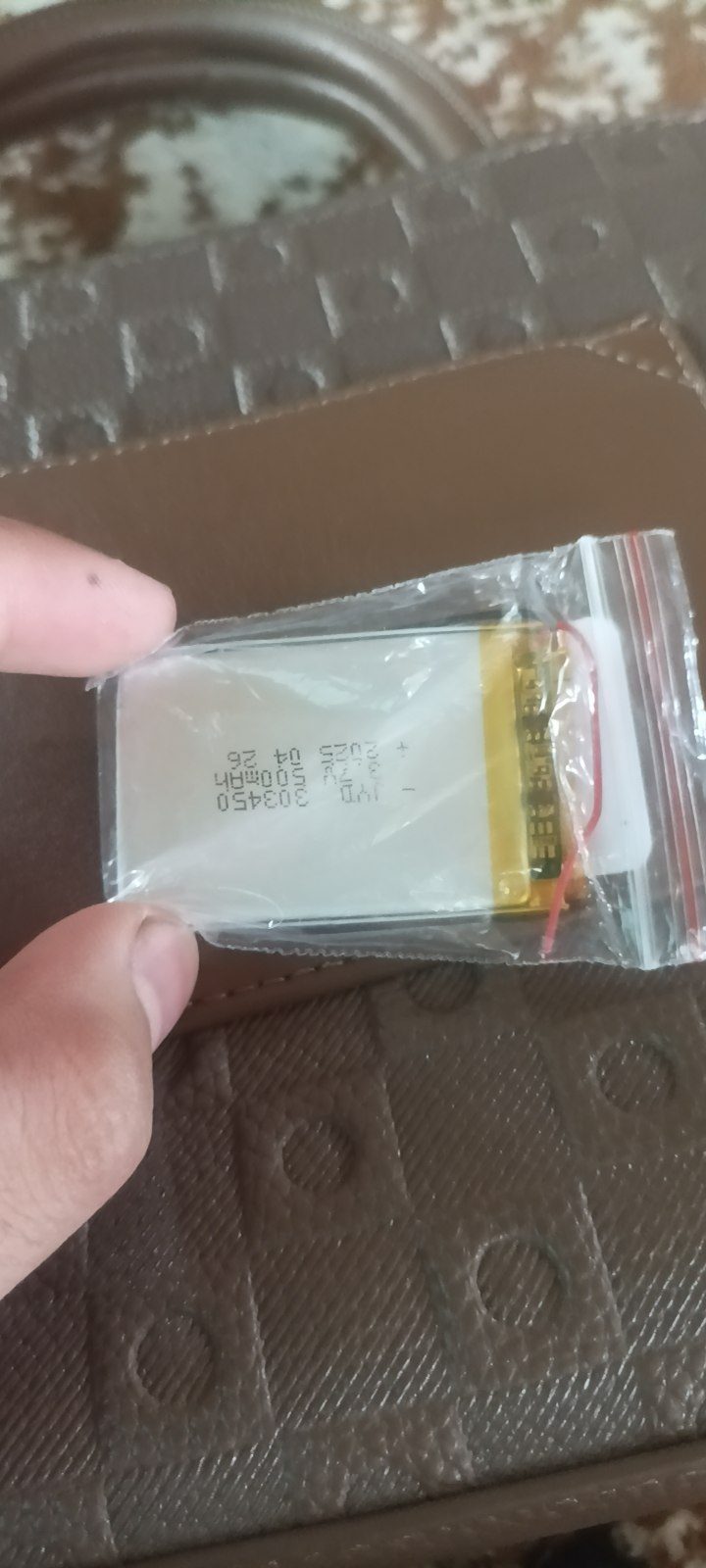 Li-Pol akkumulyator 303450, 3.7V 500mAh, 2pin, 30×34×50 mm
