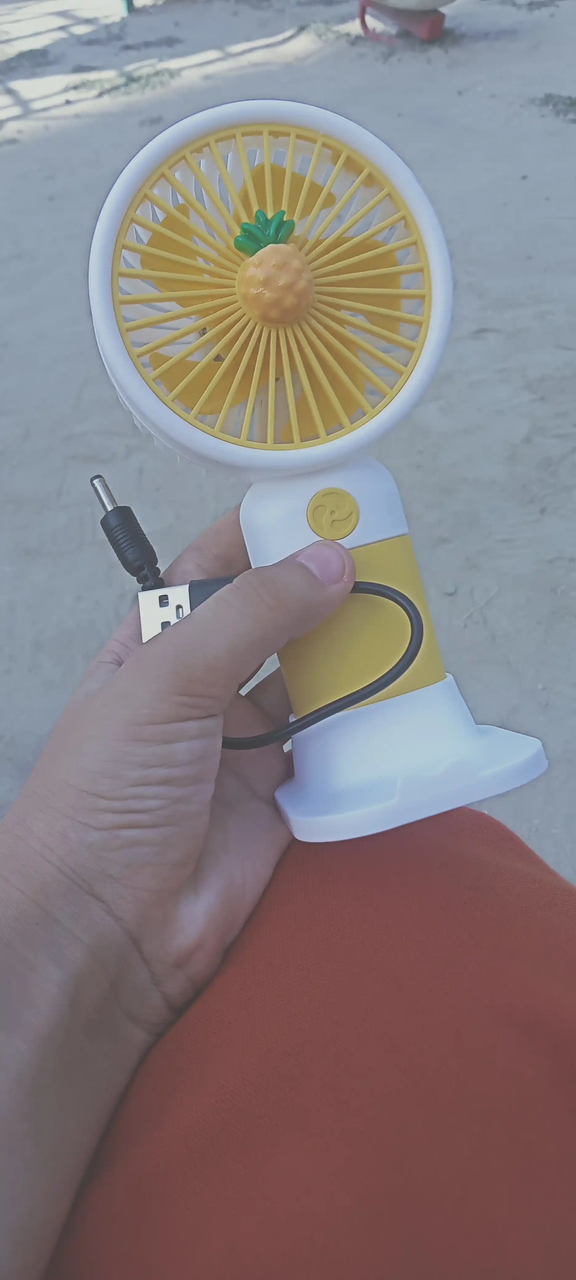 Мини вентилятор, ручной, настольный, с USB портативной подставкой, 2 в 1