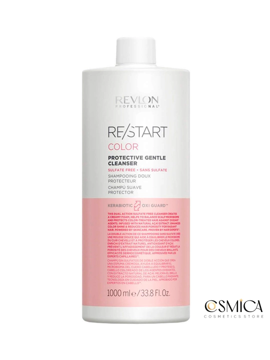 Revlon RESTART COLOR  Очищающий шампунь для окрашенных волос, без сульфатов, 1000 мл - 