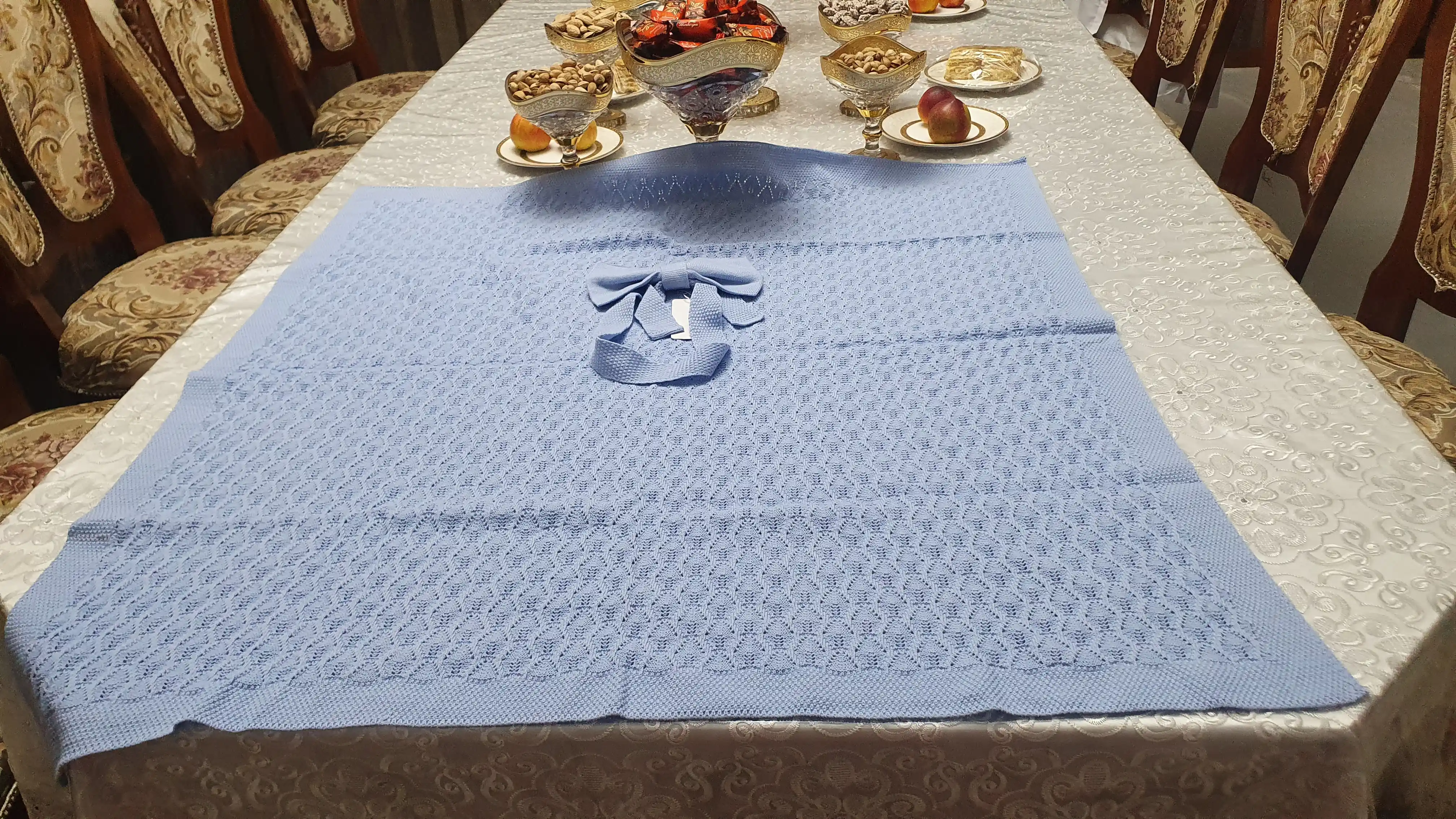 Вязаный детский плед для новорожденных LAMITA