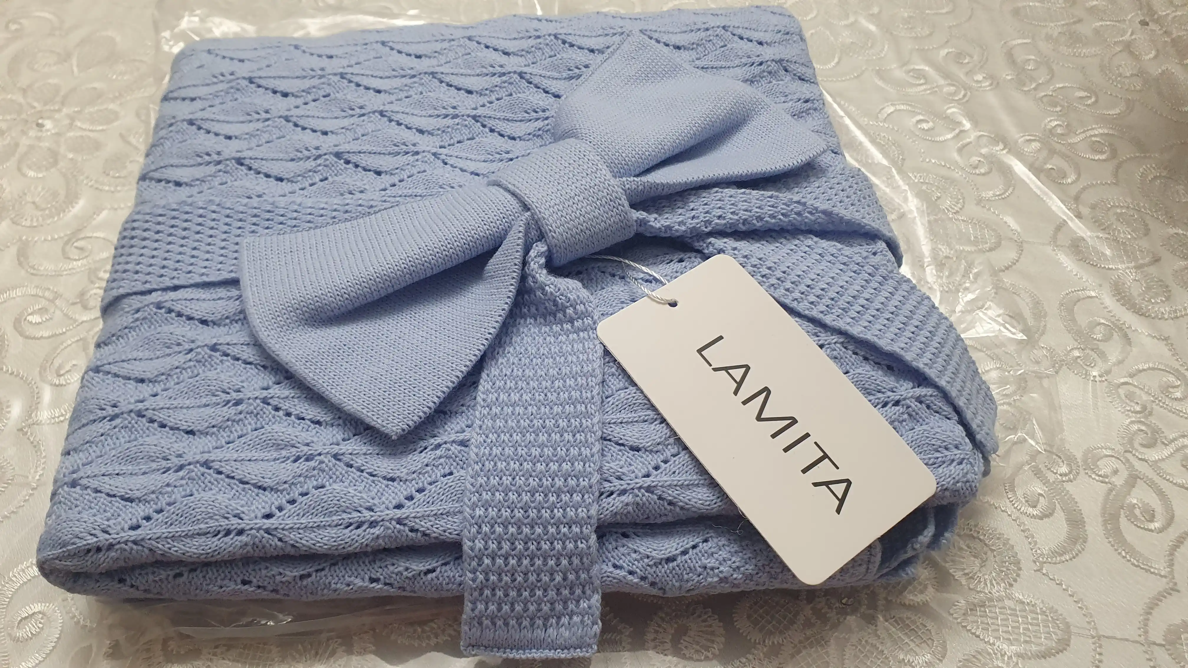 Вязаный детский плед для новорожденных LAMITA