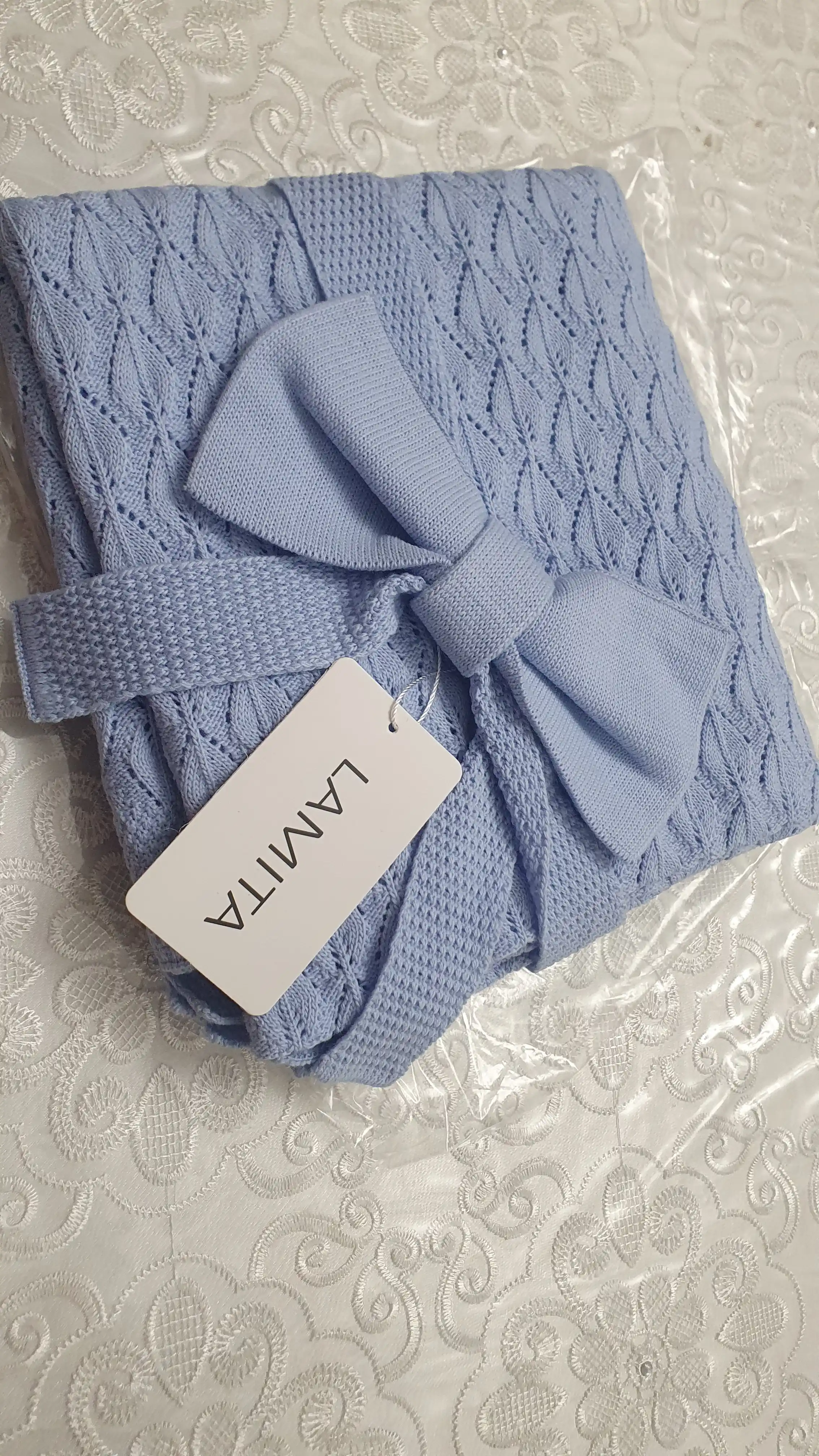 Вязаный детский плед для новорожденных LAMITA