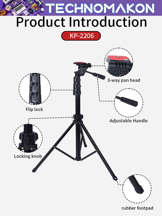 Pol uchun universal shtativ tripod Jmary KP-2206, telefon va kamera uchun, universal