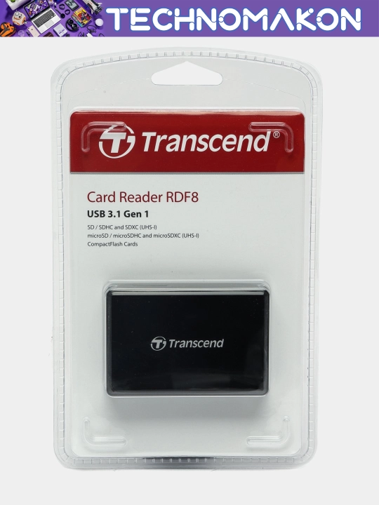 Картридер Transcend RDC8, переходник для флешек, адаптер карт памяти, usb/type-c