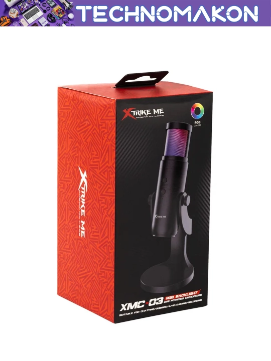 Xtrike Me XMC-03 RGB usb o'yin mikrofoni, mute tugmali va tiniq ovoz, shovqinsiz