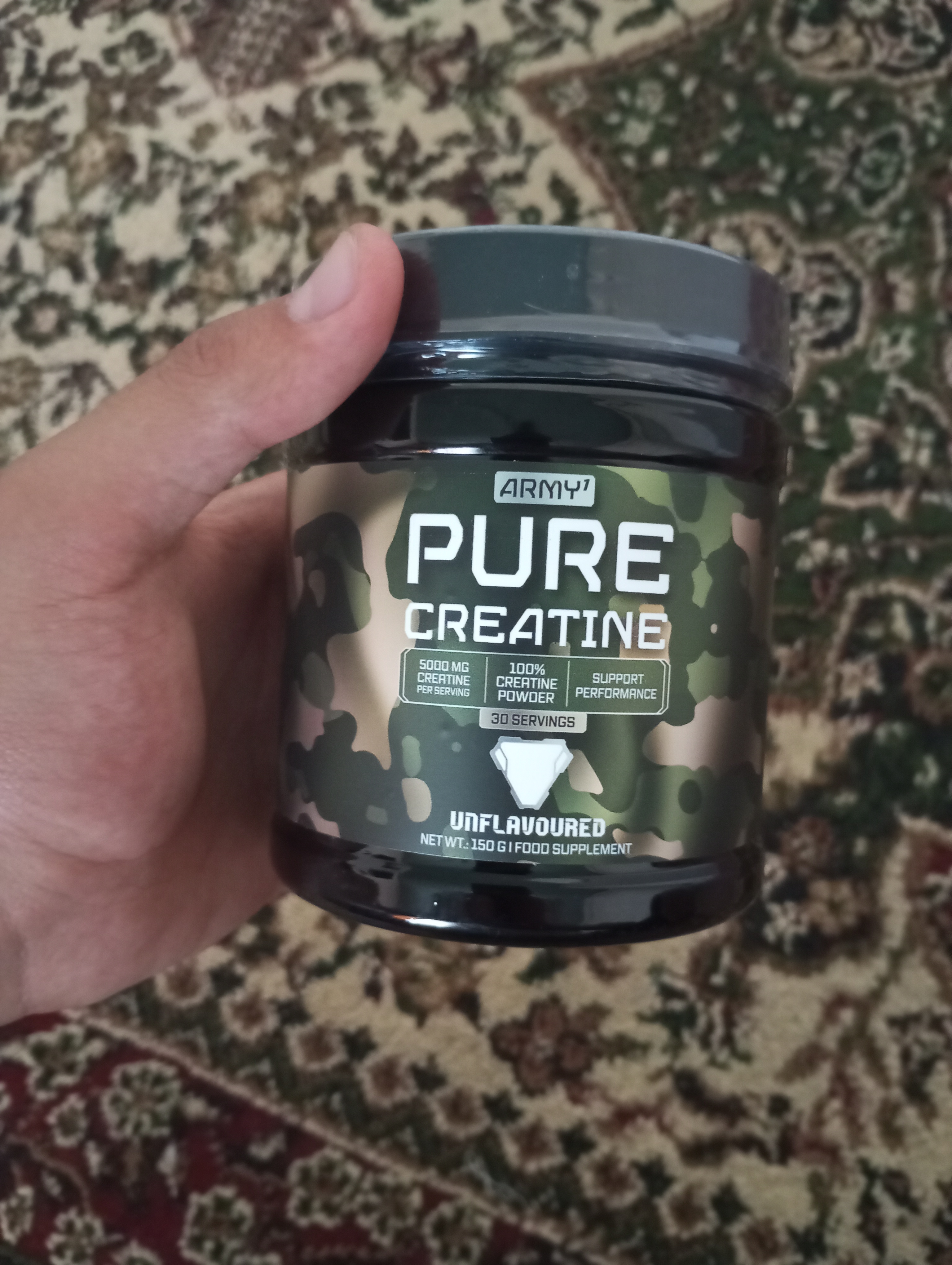Kreatin monogidrat Army1 Pure Creatine 150 g ta’msiz halol 30 porsiya