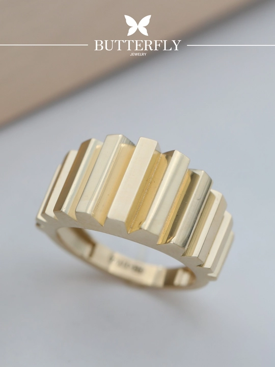 Золотое кольцо и серьги комплект, золото 585 пробы, 7.70 г, модель B66K, BUTTERFLY GOLD