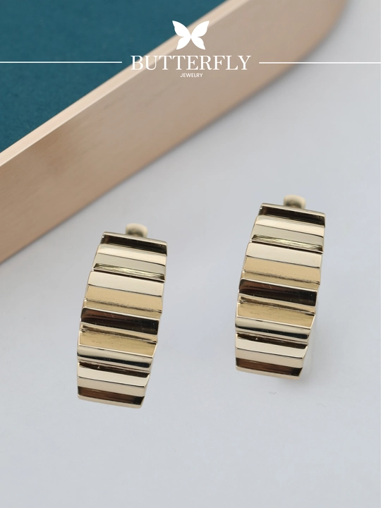 Золотое кольцо и серьги комплект, золото 585 пробы, 7.70 г, модель B66K, BUTTERFLY GOLD