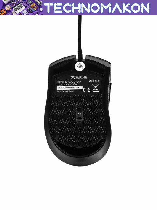 Компьютерная игровая мышь проводная Xrike GM-314 с RGB подсветкой, 7 кнопок, 7200 DPI, USB