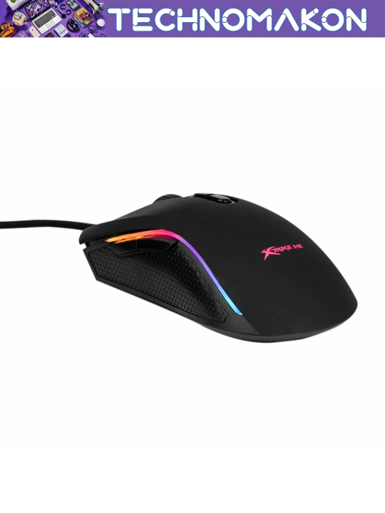 Компьютерная игровая мышь проводная Xrike GM-314 с RGB подсветкой, 7 кнопок, 7200 DPI, USB