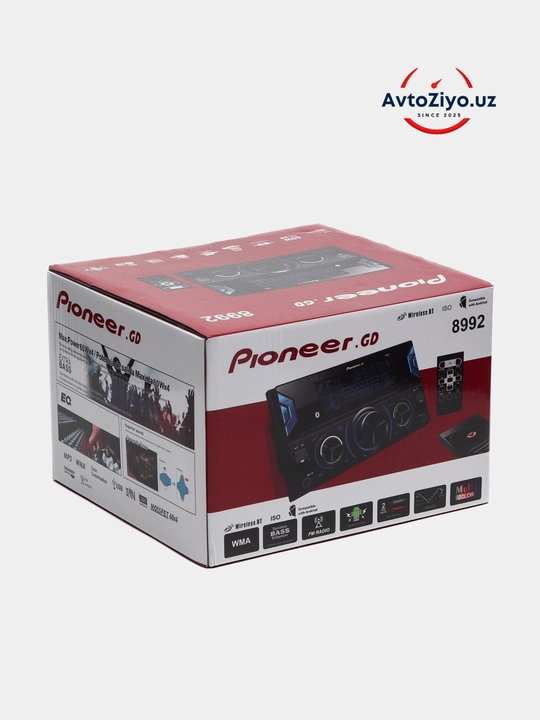 Автомобильная магнитола Pioneer Bluetooth, USB, AUX, FM-радио, с пультом 1DIN/2DIN
