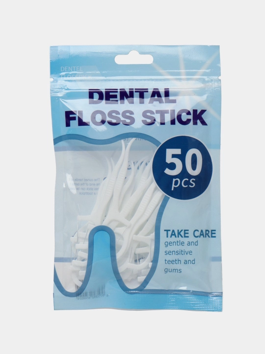 Ipli tish ipi bilan plastik tish cho'tkalari  dental floss stick