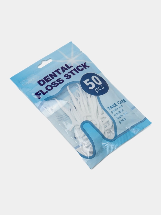 Ipli tish ipi bilan plastik tish cho'tkalari  dental floss stick