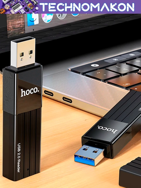 Hoco HB20 USB 3.0 kartrideri, SD va micro sd adapteri, keng muvofiqlik, karta o‘quvchi