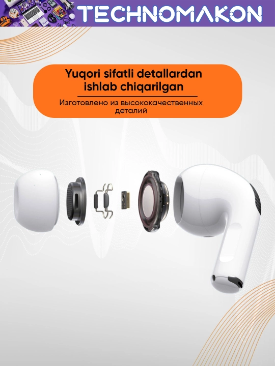 Pods Pro 2 Ingax T05ANC simsiz quloqchinlari, shovqinni pasaytiruvchi, sensorli, mikrofonli, 5.3