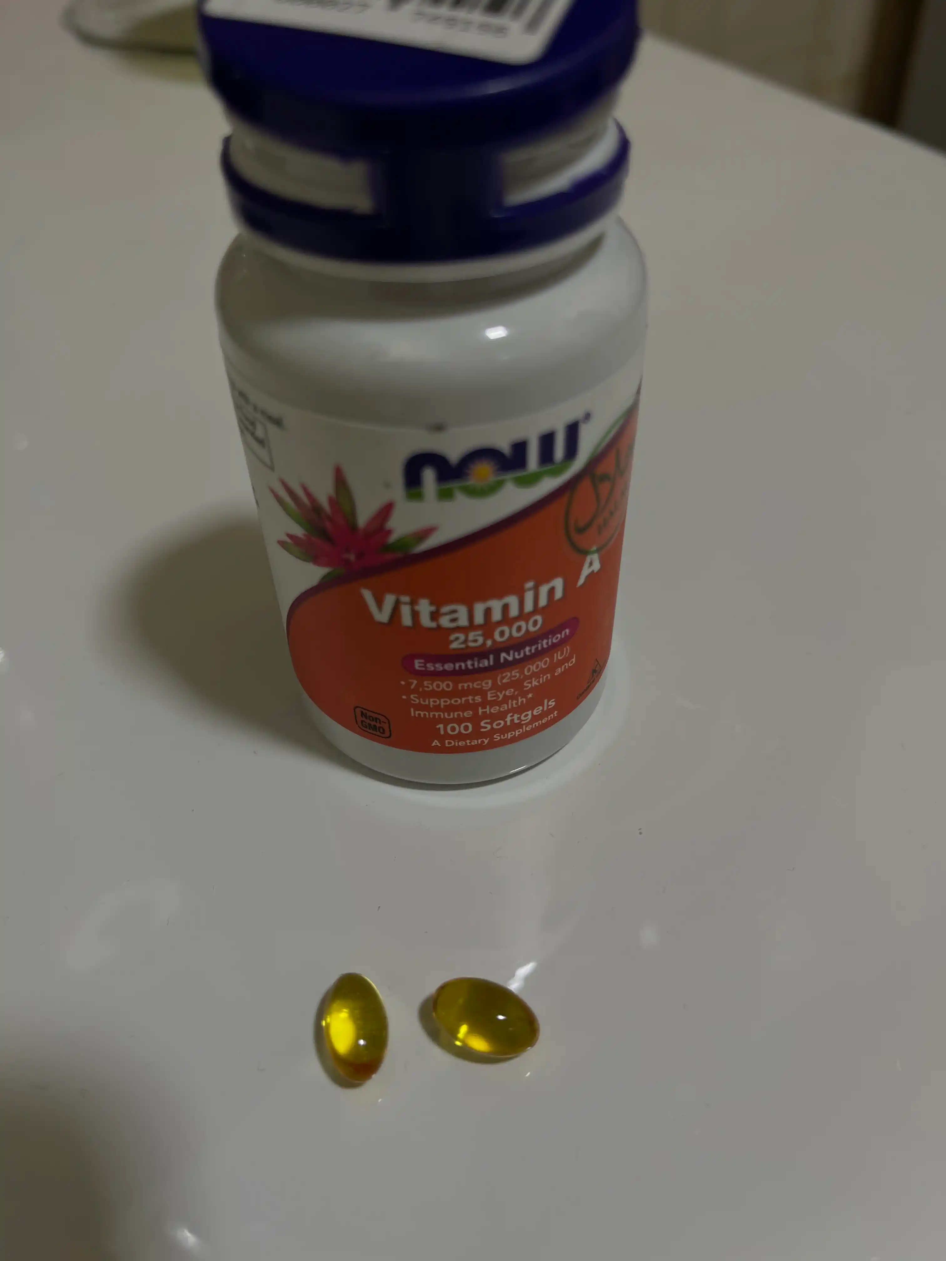 Kapsulalar Now Supplements, Vitamin A 10000 ME va 25000 ME, 100 dona,