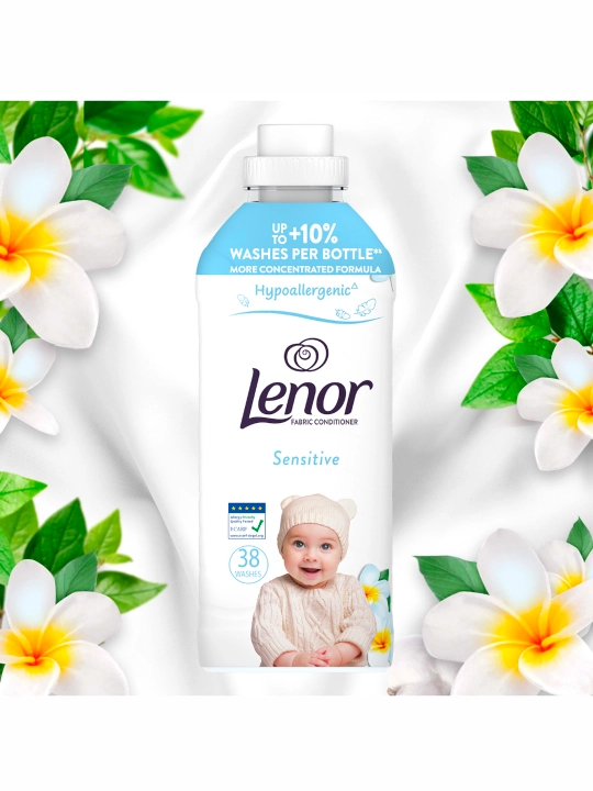 Ichki kiyimlar uchun Lenor konsentrlangan konditsioneri, sezgir teri uchun, 38 ta kir yuvish vositasi, 798 ml