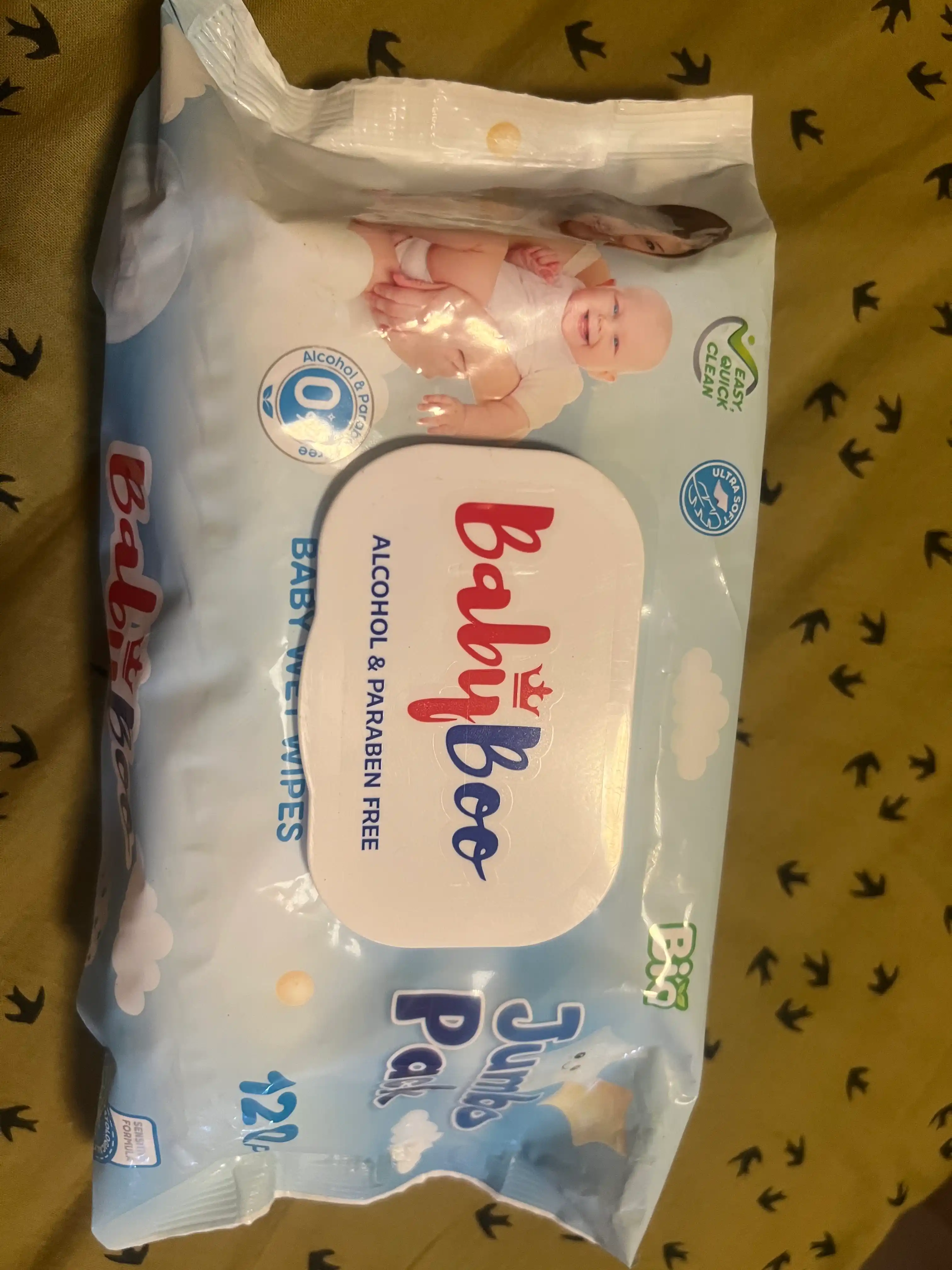 Детские влажные салфетки BabyBoo, Blue, 120 шт