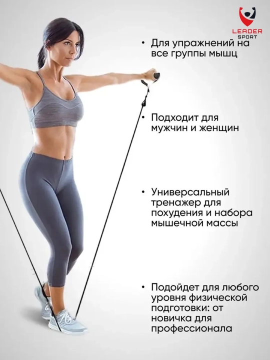 Набор резиновых эспандеров для фитнеса, с аксессуарами
